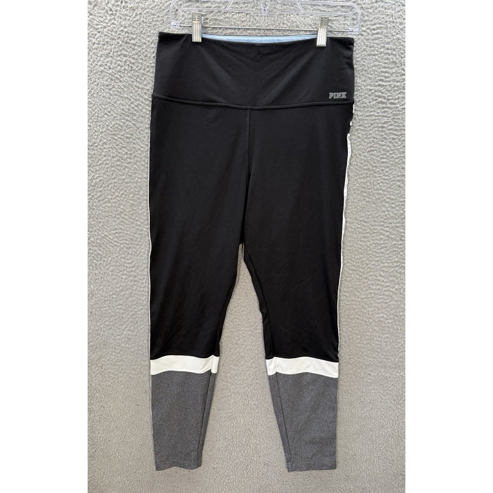 Victorias Secret Pink Leggings Womens Large Colorblock Ultimate Jogging Gym Yoga
